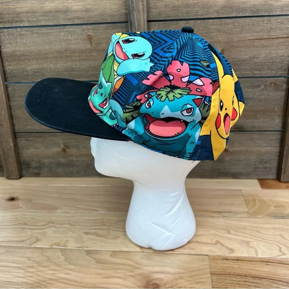 Pokémon SnapBack Baseball Cap Hat Pikachu Squirtle Nintendo Game Freak Youth OS